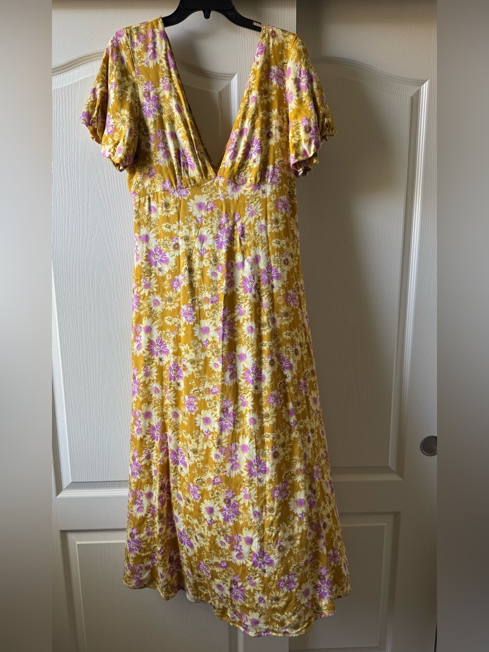 Rewind Yellow Floral Maxi Dress with Pink & White Blooms